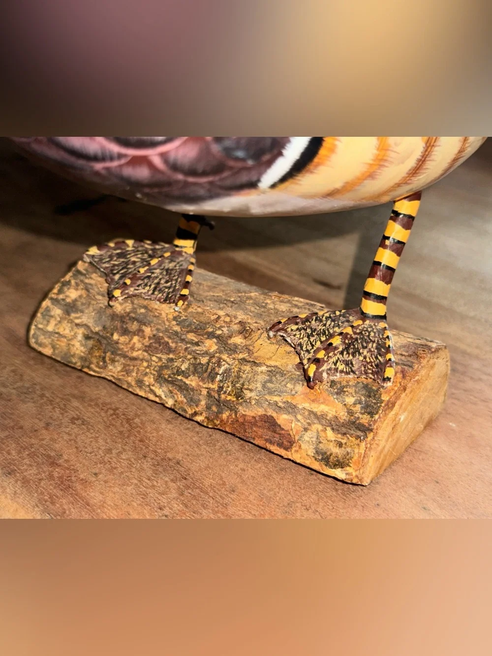 Vintage Hand-Painted Wooden Duck Figure